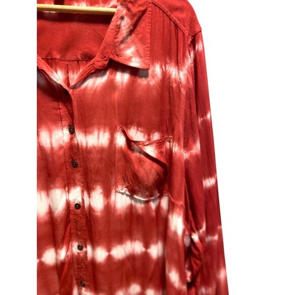 Torrid Lizzie Rayon Long Sleeve Shirt Cherry Red Size 4 (18/20) - Picture 8 of 16